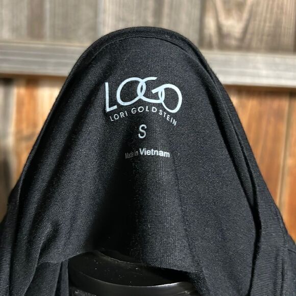 LOGO top tunic black slinky knit sharkbite long sleeve Small FIRm on PRICE - Picture 2 of 6